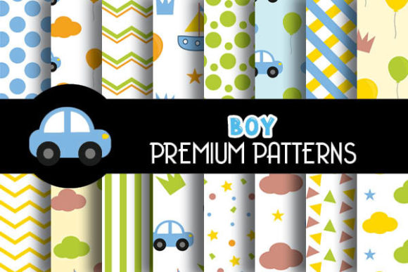 Boy Blue Digital Papers Patterns