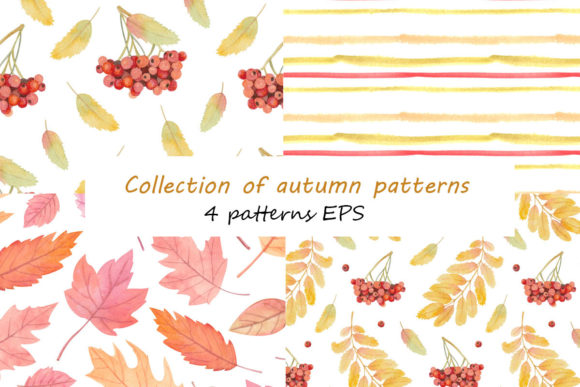 Collection of Autumn Patterns: Versatile Watercolor Designs for Creative Projects