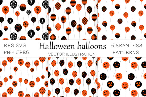 Halloween Balloons. Balloons Patterns: A Versatile Design Asset for Creative Workflows