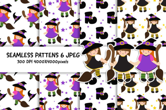 Halloween Witch Craft Seamless Patterns for Modern Creatives