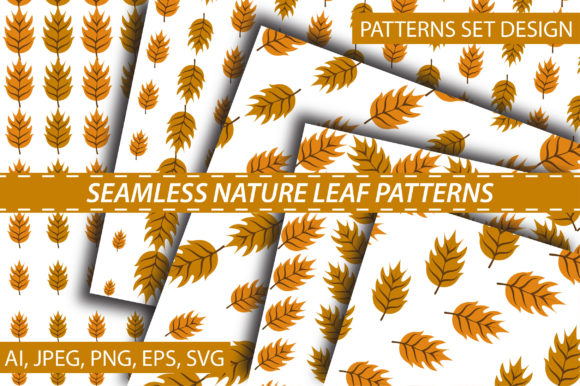 Simple Leaf Patterns for Design and Print Projects