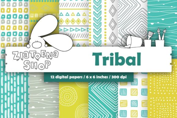 Tribal Digital Paper Pack Boho Patterns: Elevate Your Creative Projects with Instant Download Designs