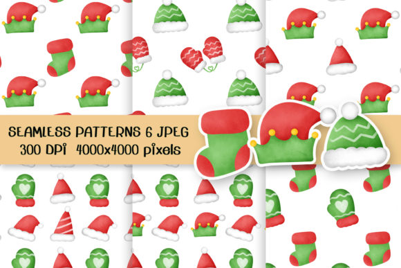 Watercolor Christmas Seamless Patterns: Artful Design for Holiday Projects